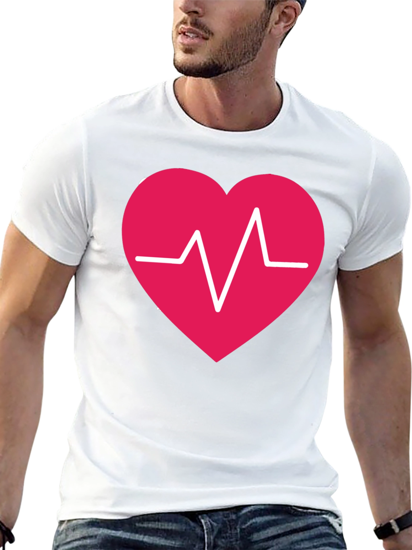 Heartbeat Heart Graphic Tee - Stylish Casual Comfort