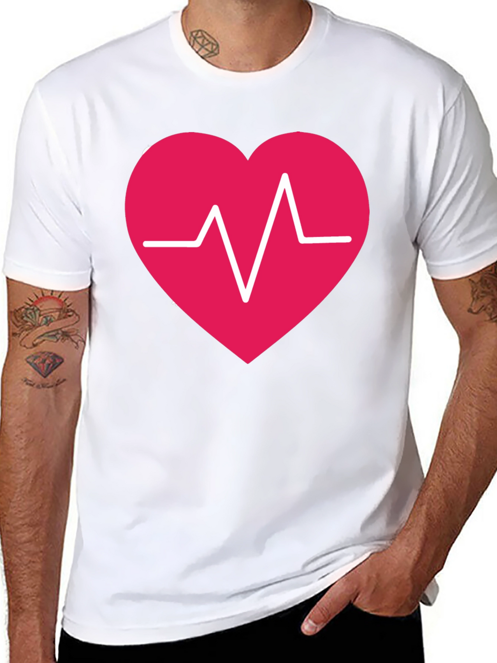 Heartbeat Heart Graphic Tee - Stylish Casual Comfort