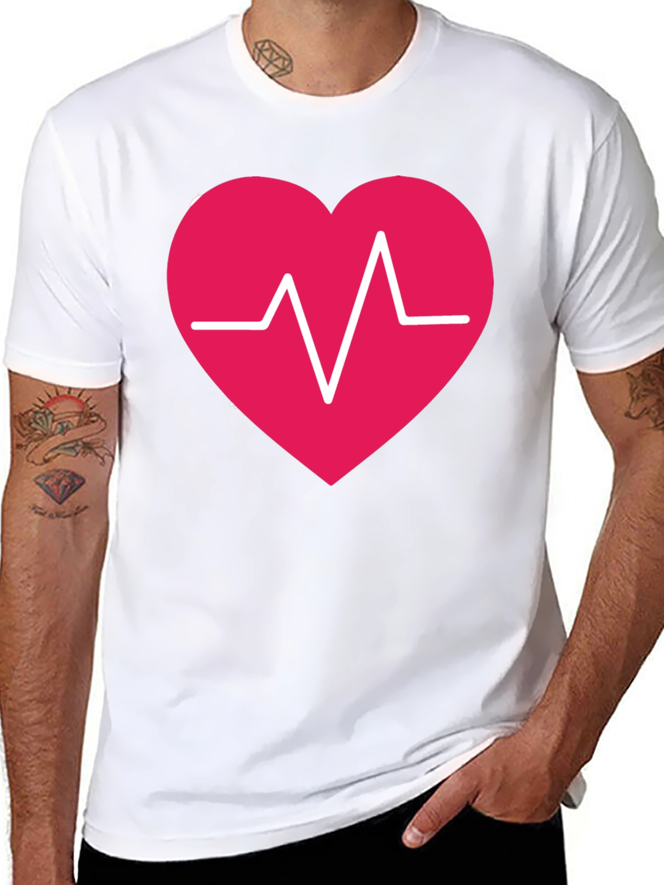 Heartbeat Heart Graphic Tee - Stylish Casual Comfort