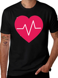 Heartbeat Heart Graphic Tee - Stylish Casual Comfort