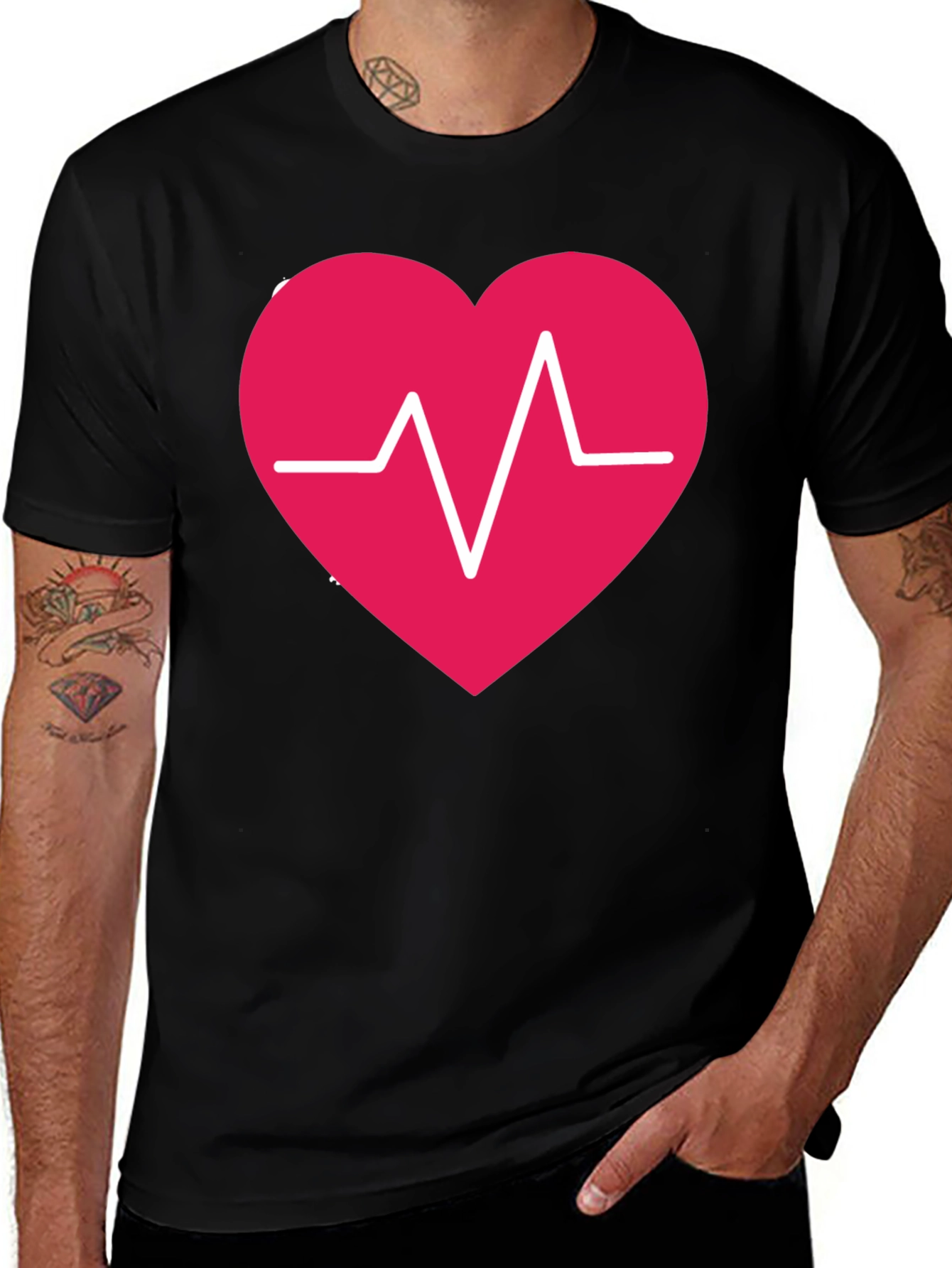 Heartbeat Heart Graphic Tee - Stylish Casual Comfort