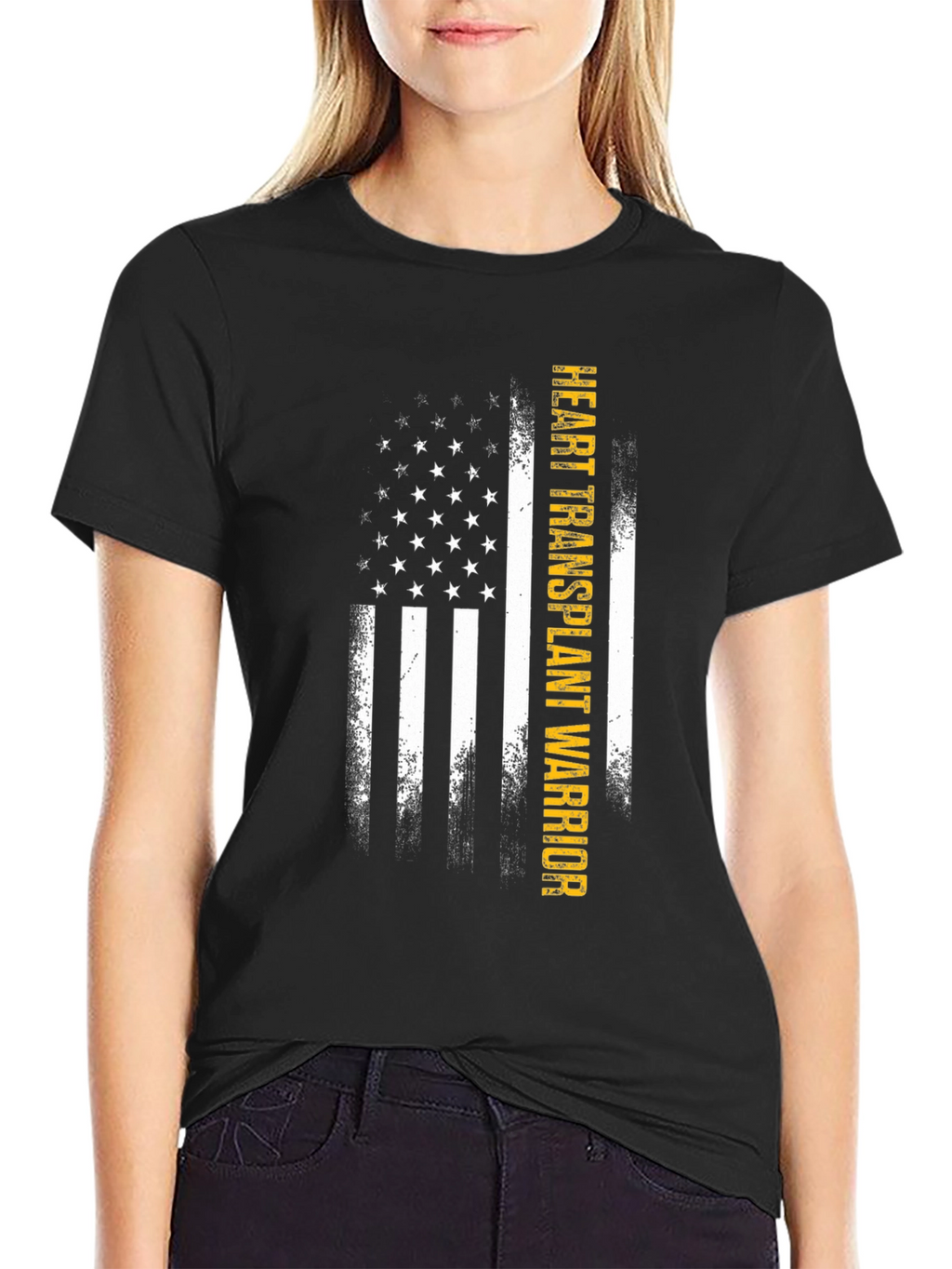 Heart Transplant Warrior US Flag T-Shirt