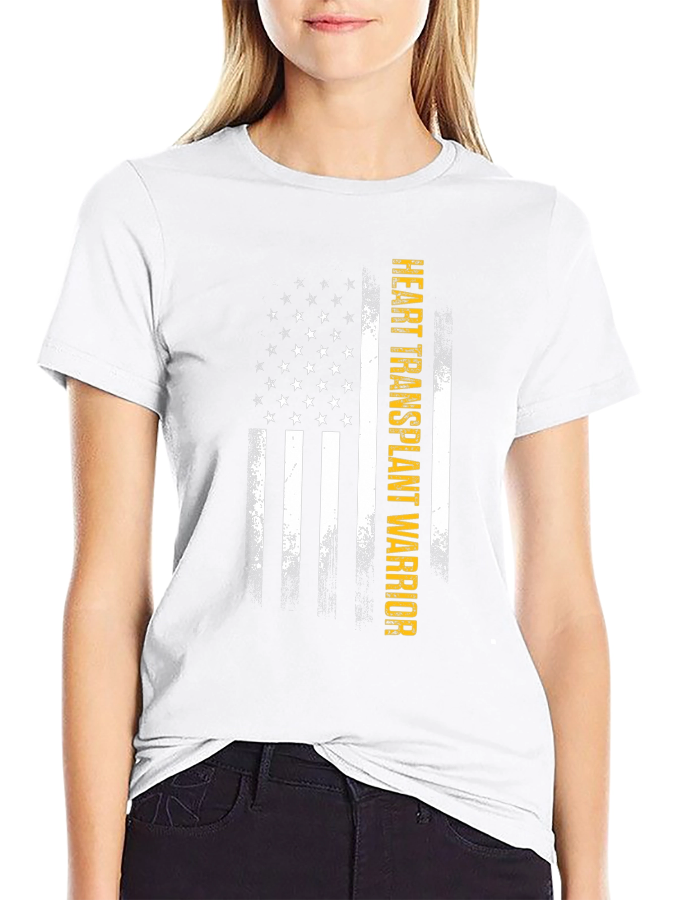 Heart Transplant Warrior US Flag T-Shirt