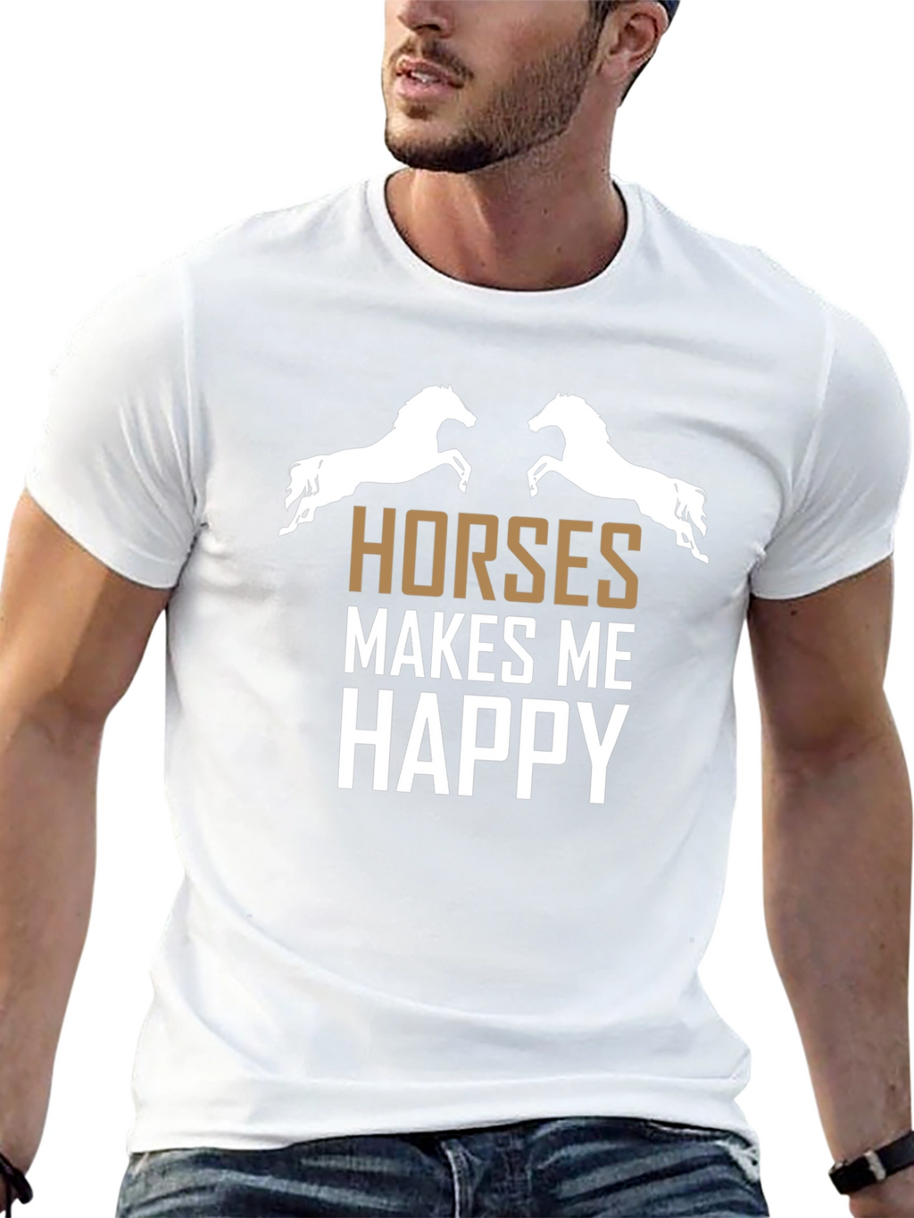 Horses Make Me Happy Graphic Tee
