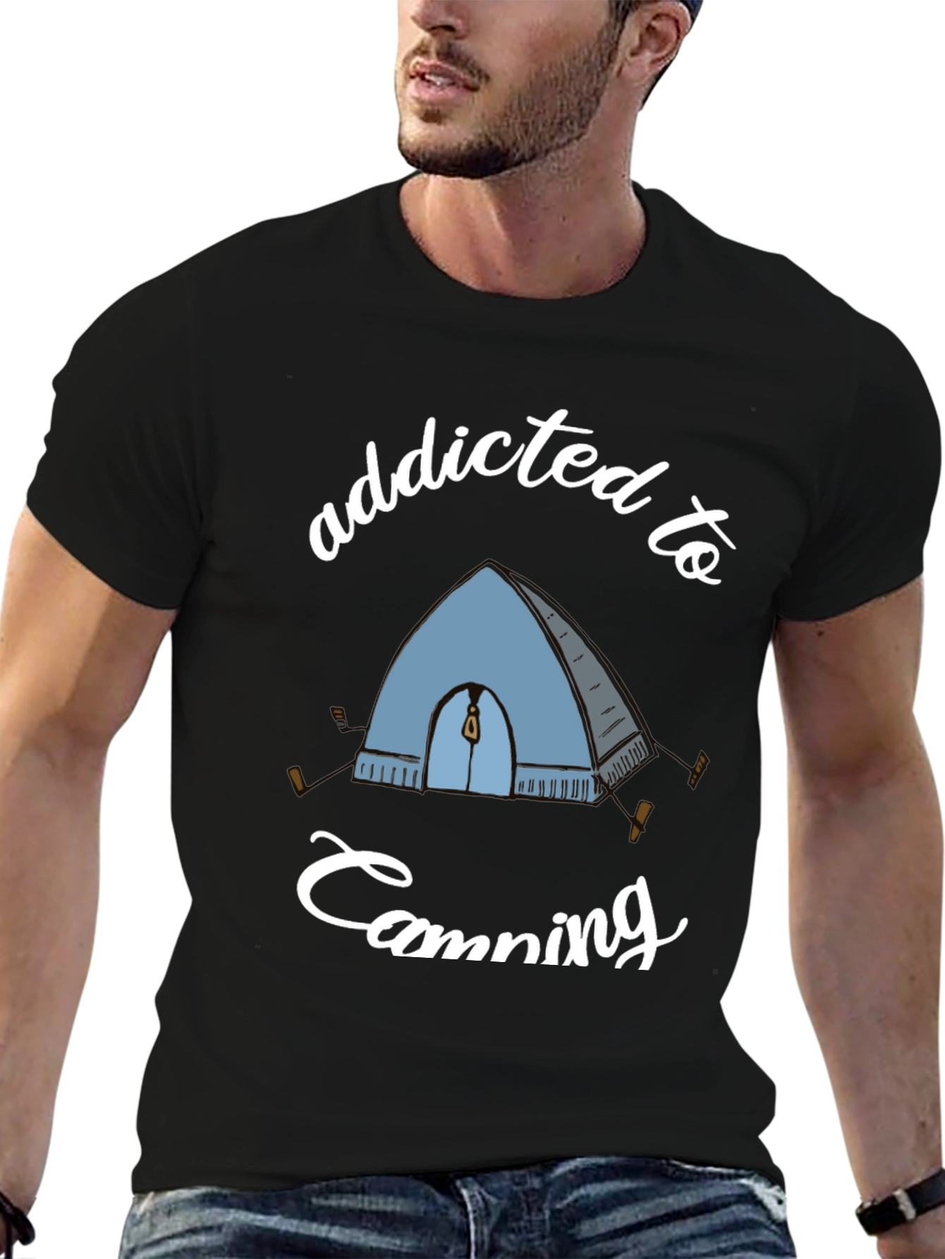 Addicted to Camping Graphic Tee - Black