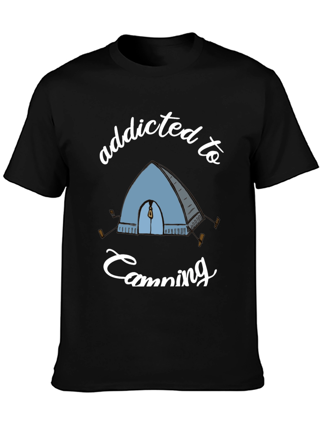 Addicted to Camping Graphic Tee - Black