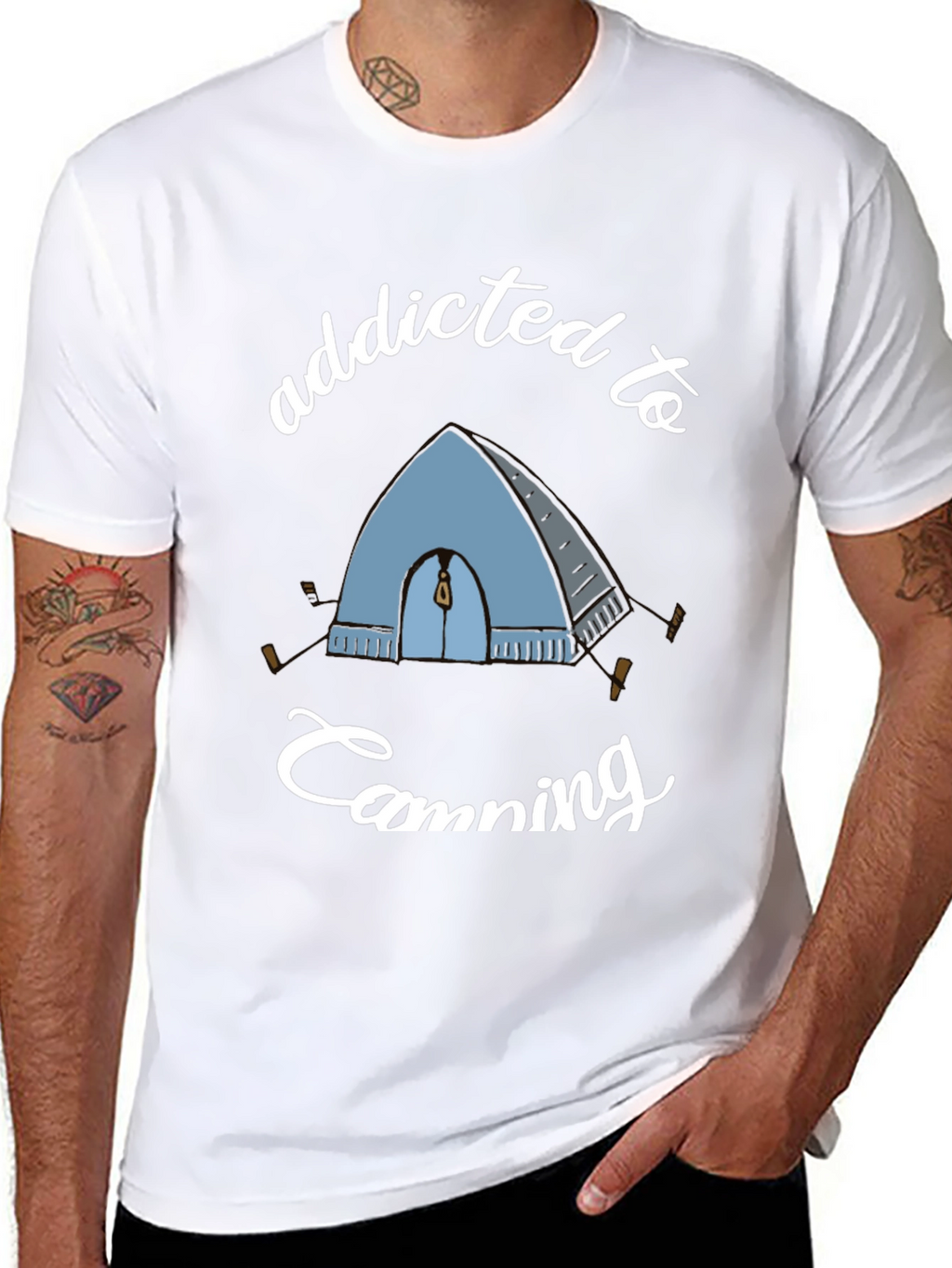 Addicted to Camping Graphic Tee - Black