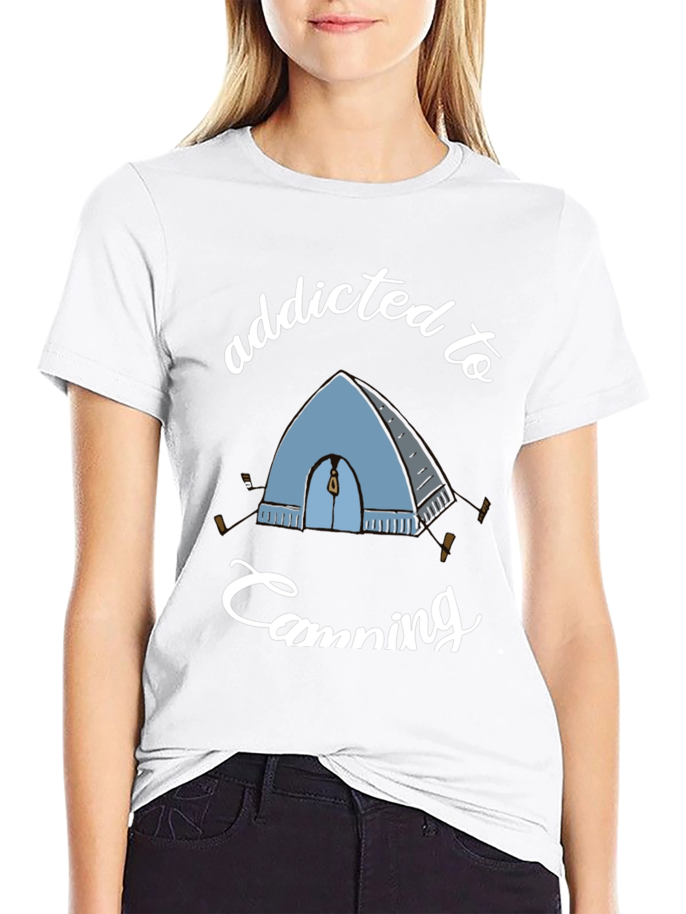 Addicted to Camping Graphic Tee - Black