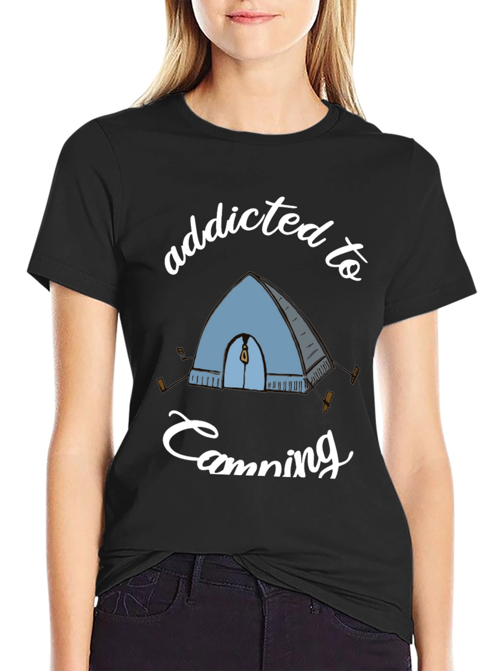 Addicted to Camping Graphic Tee - Black