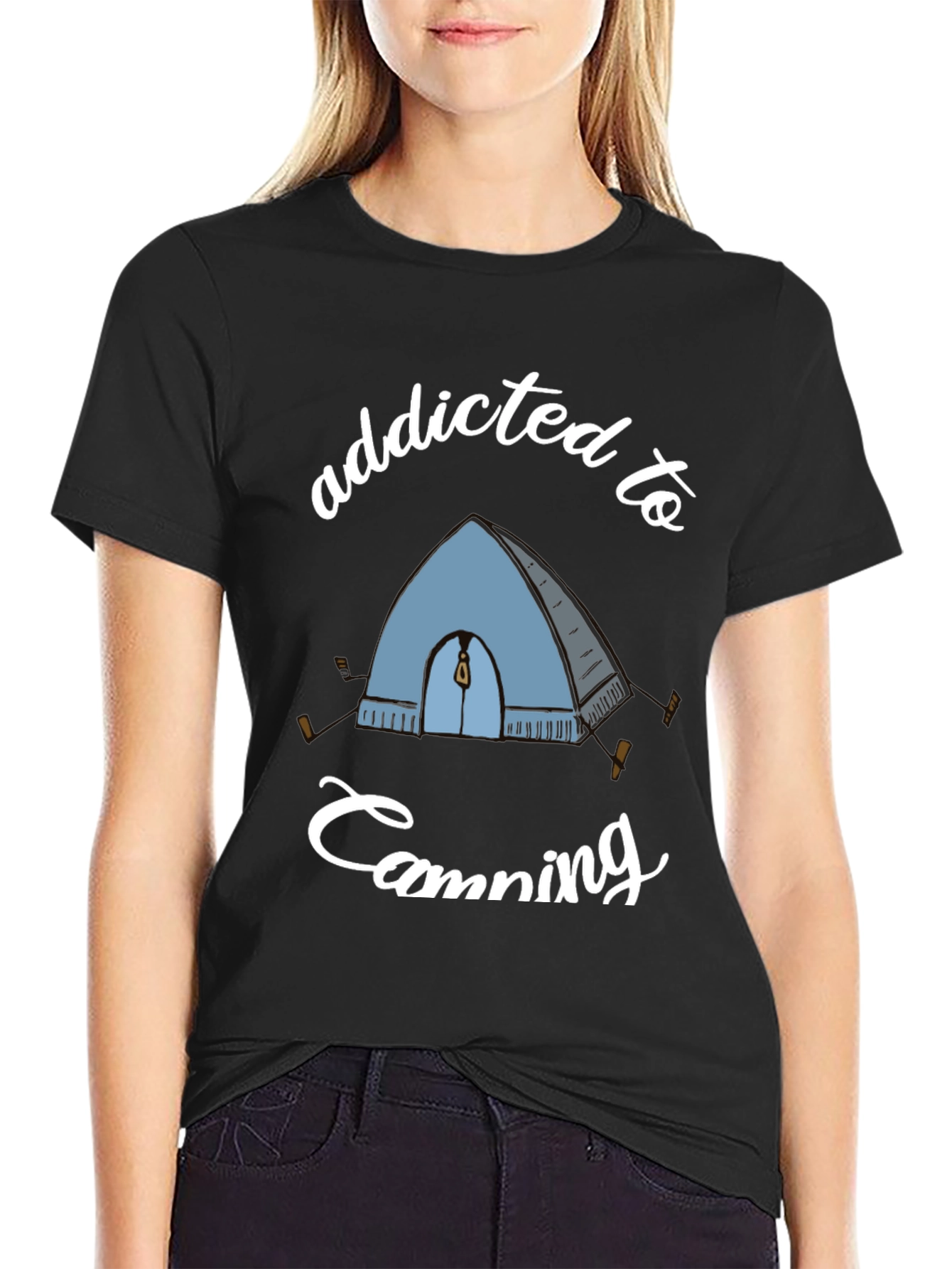 Addicted to Camping Graphic Tee - Black
