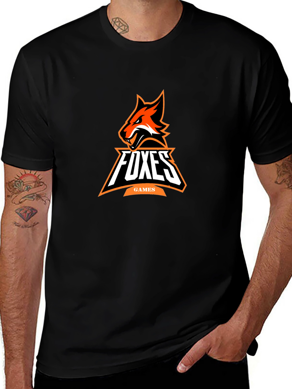 Foxes Games Black Graphic Tee