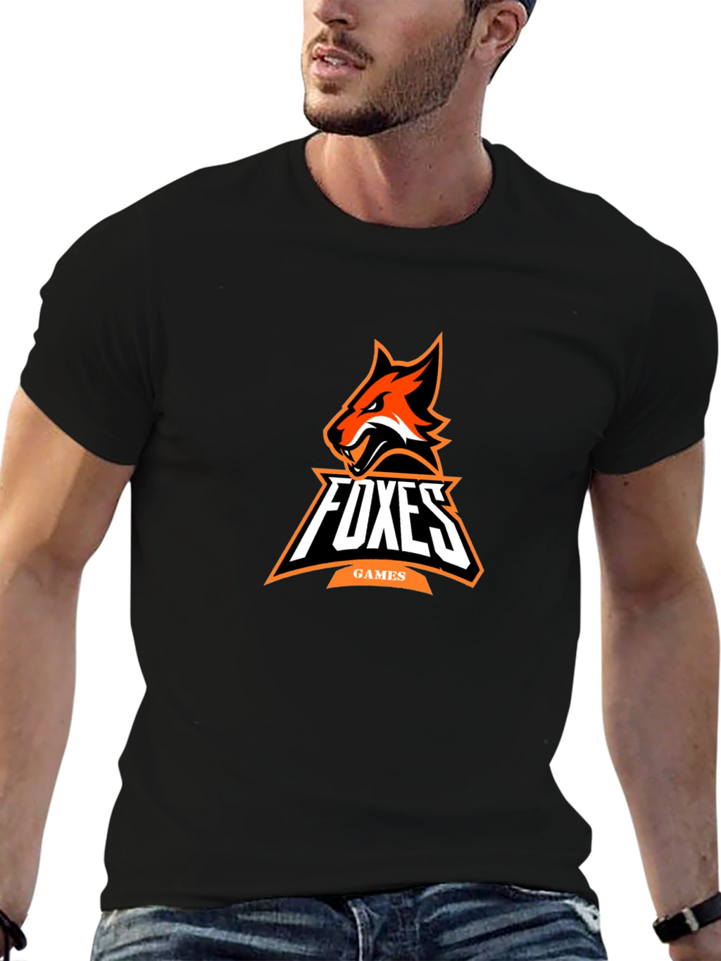 Foxes Games Black Graphic Tee
