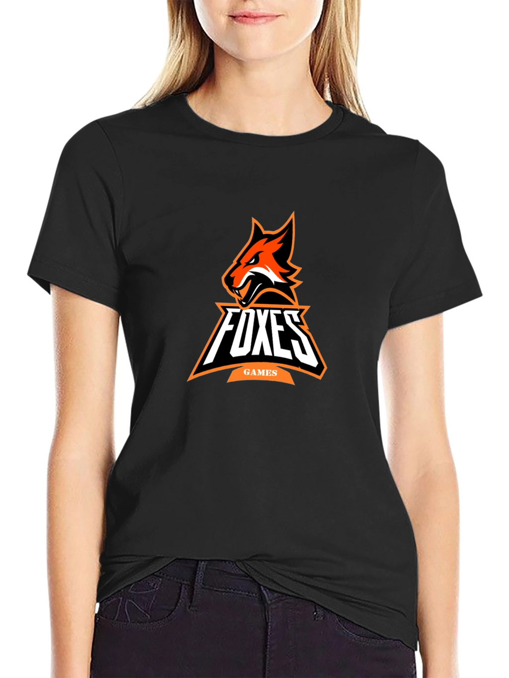 Foxes Games Black Graphic Tee