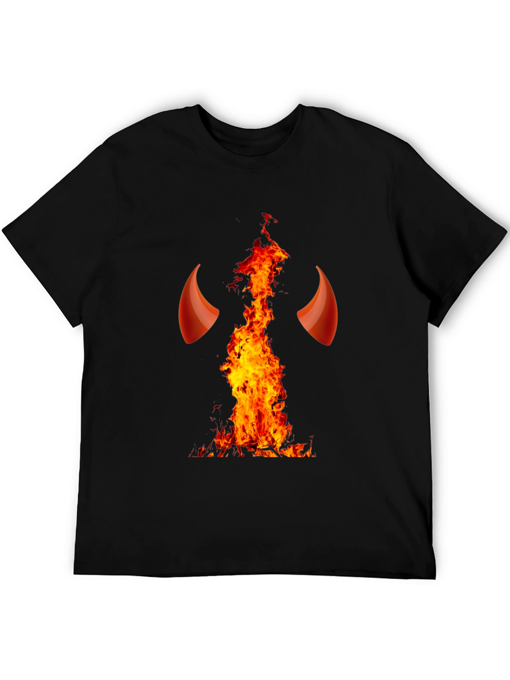 Devil Horns and Fire Graphic T-Shirt