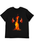 Devil Horns and Fire Graphic T-Shirt