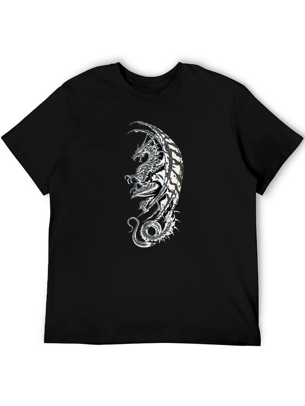 Dragon Graphic Black T-Shirt - Fantasy Style