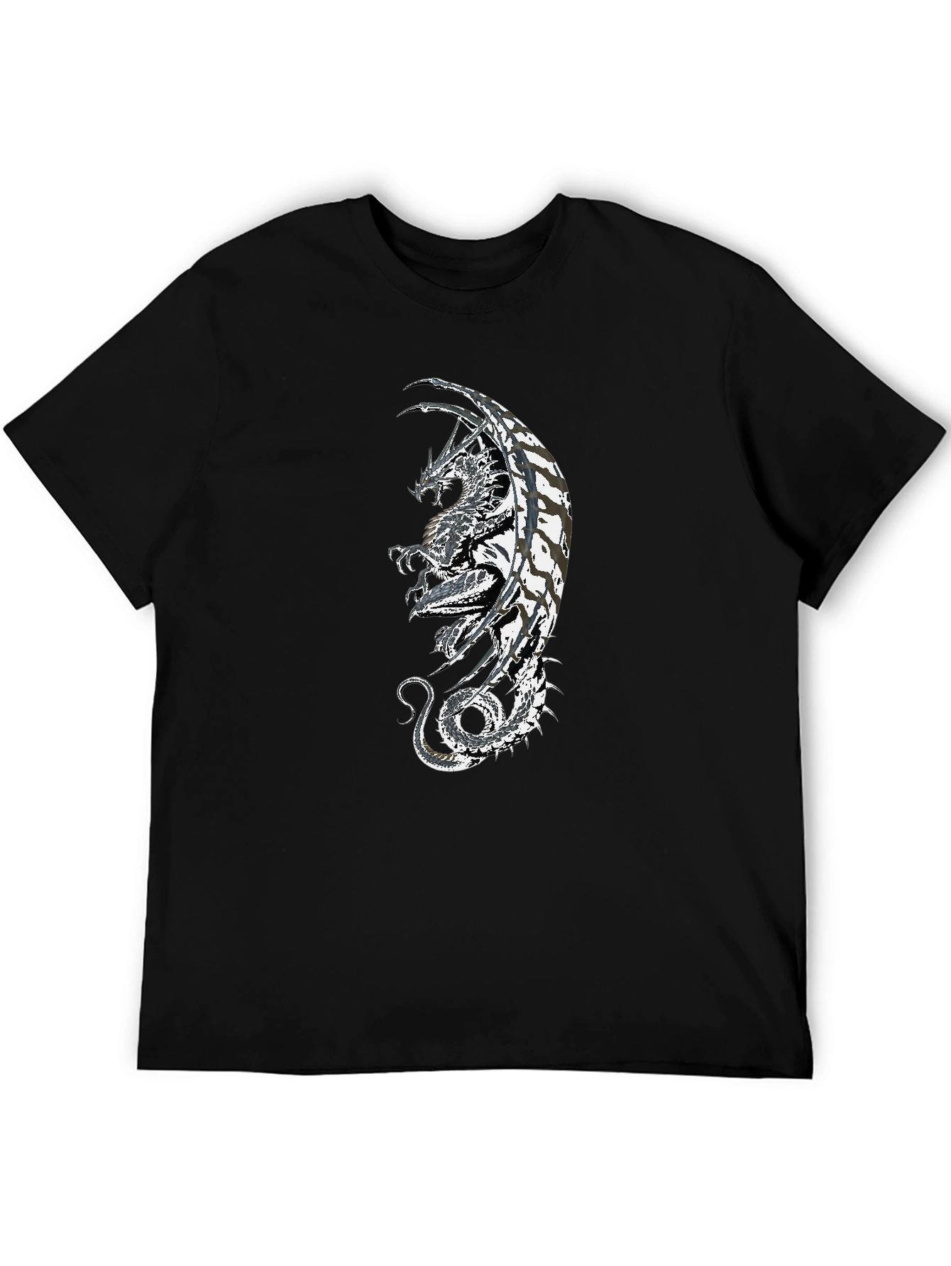 Dragon Graphic Black T-Shirt - Fantasy Style