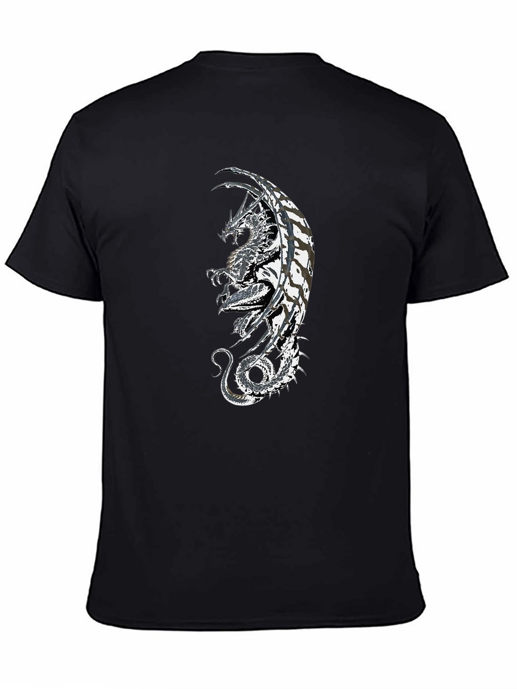 Dragon Graphic Black T-Shirt - Fantasy Style