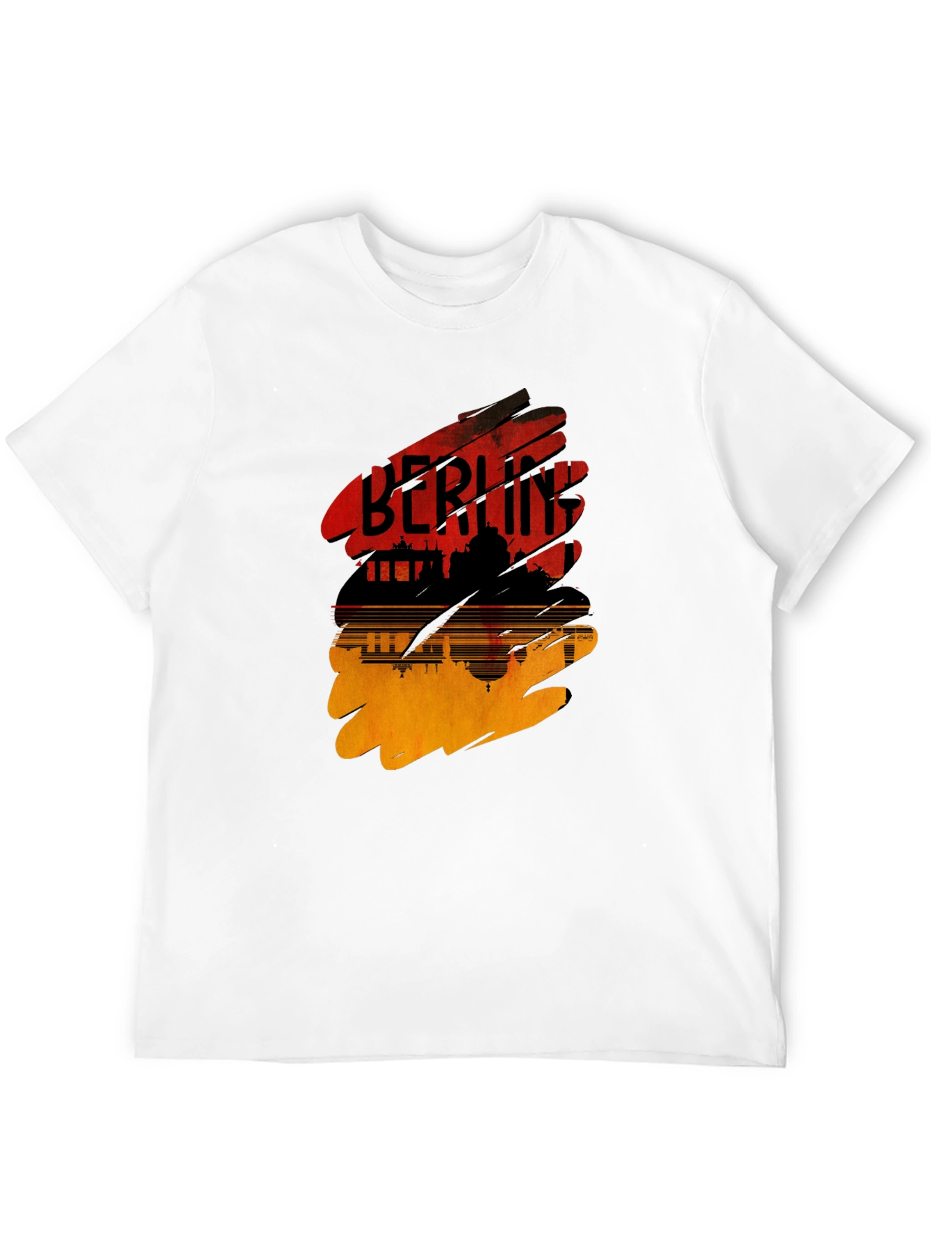 Berlin Skyline Graphic Tee - Stylish Mens Black T-Shirt