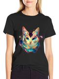 Cosmic Cat Black T-Shirt