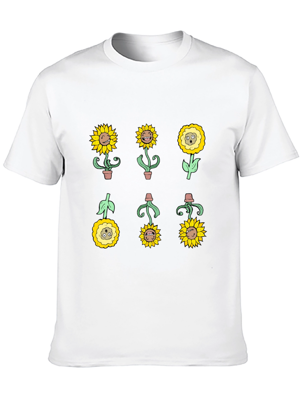 Sunflower Character Graphic Tee - Black Cotton Blend