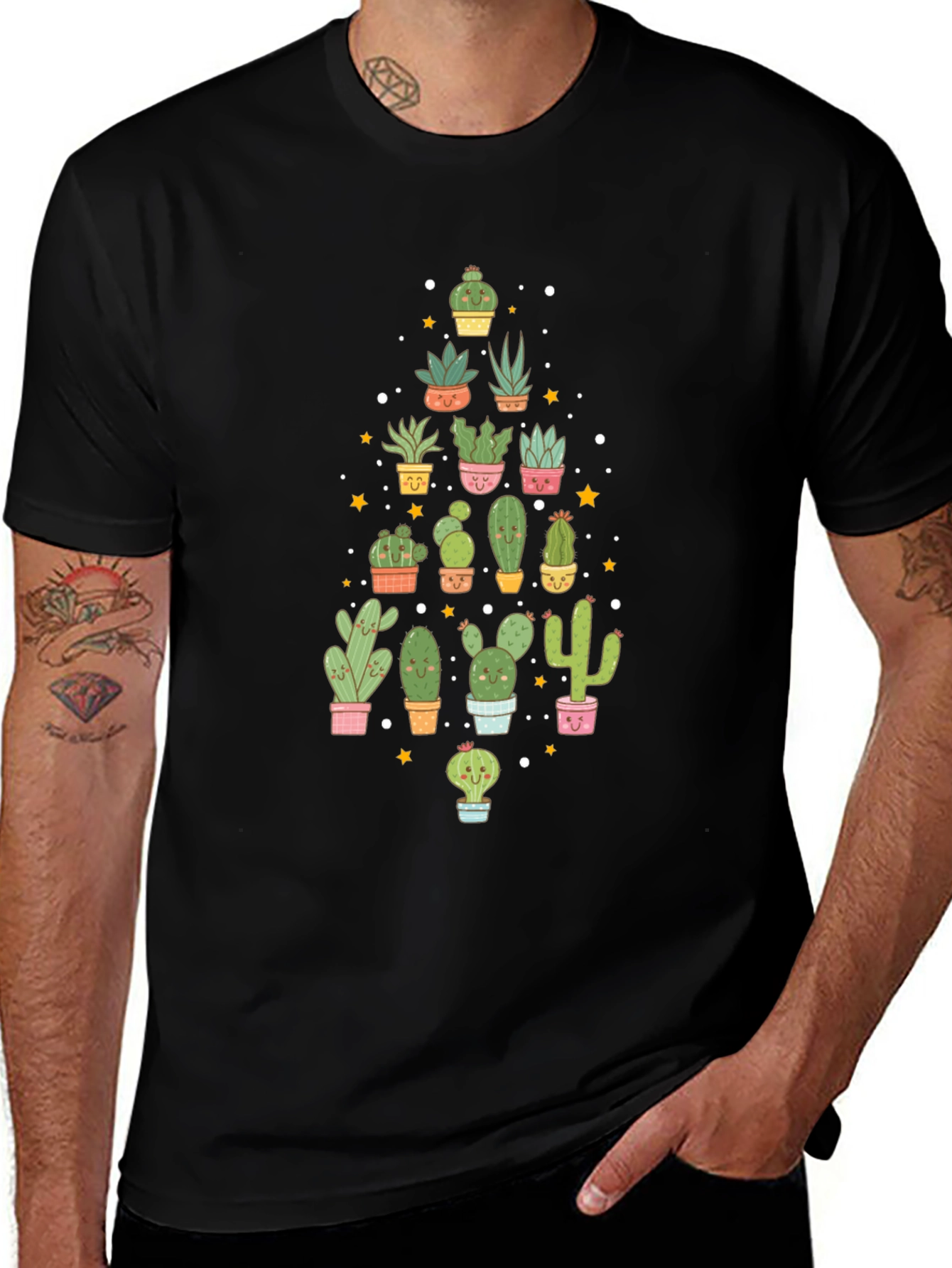 Cactus Lover Black T-Shirt