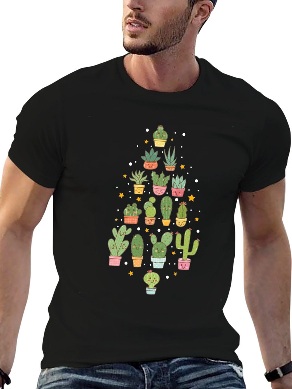 Cactus Lover Black T-Shirt