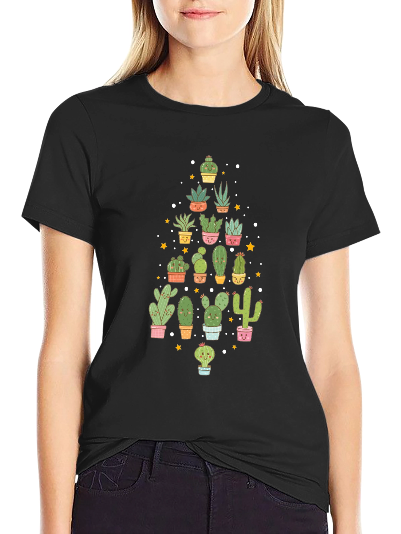 Cactus Lover Black T-Shirt