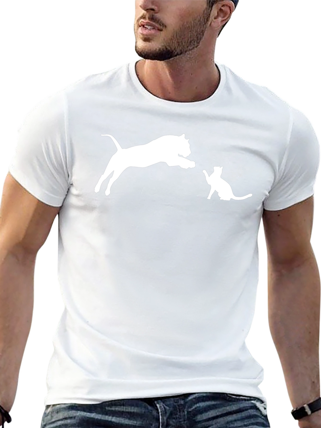 Jumping Cat Black T-Shirt