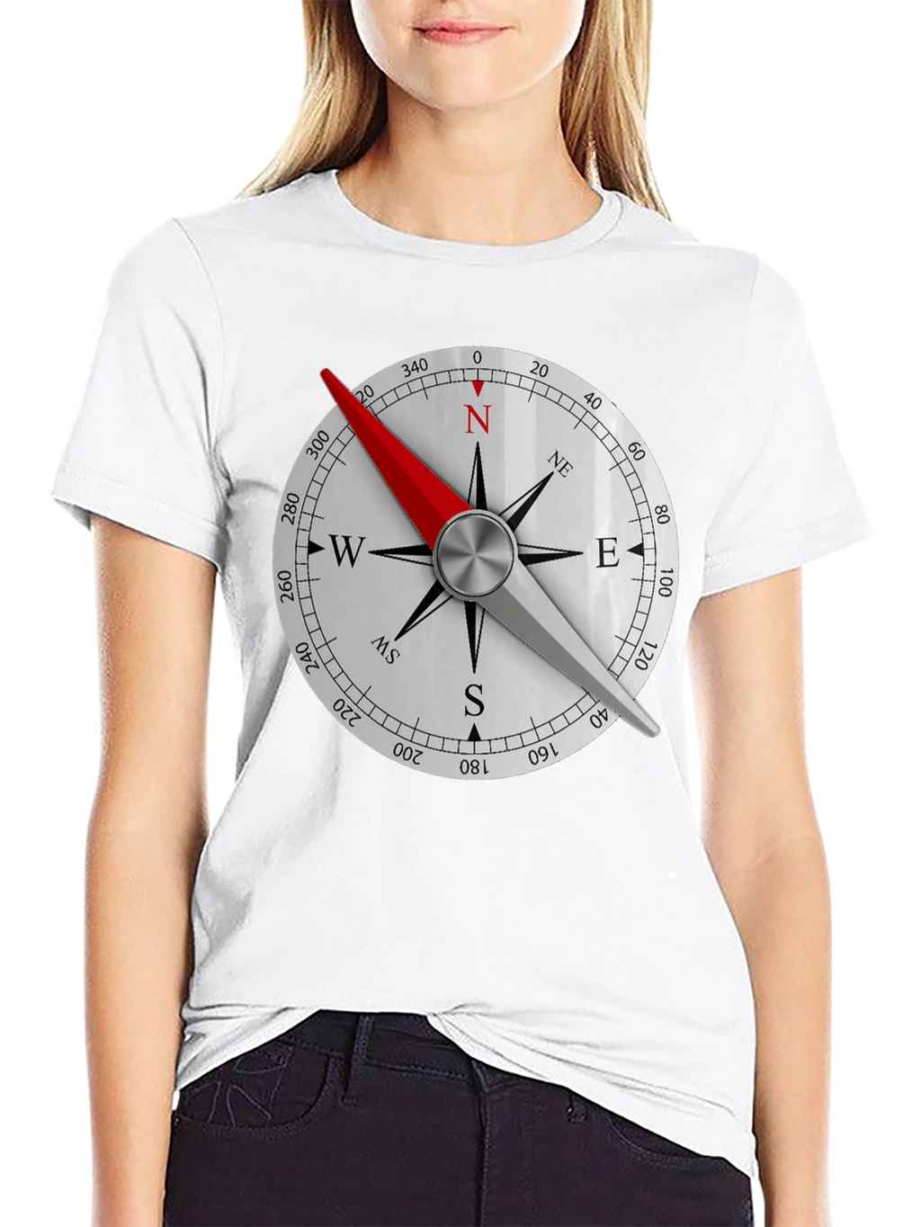 Compass Rose Graphic Black T-Shirt