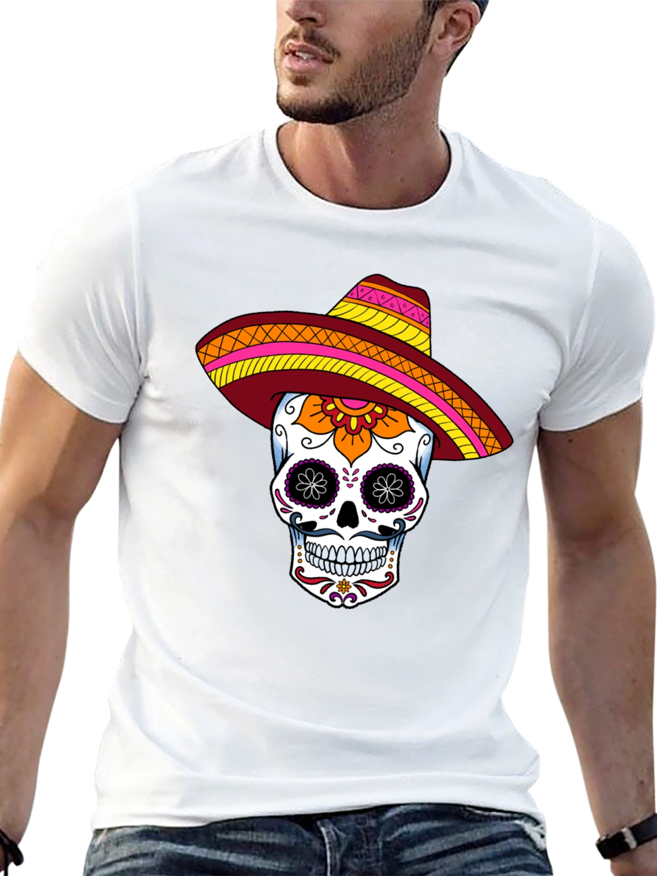 Sugar Skull Sombrero Graphic Tee