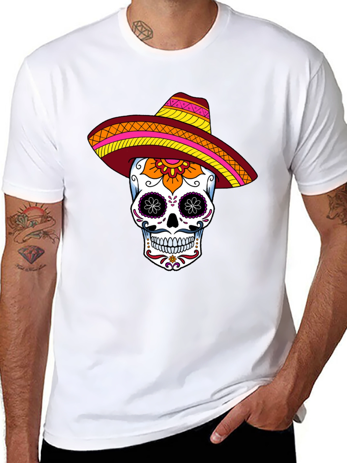 Sugar Skull Sombrero Graphic Tee