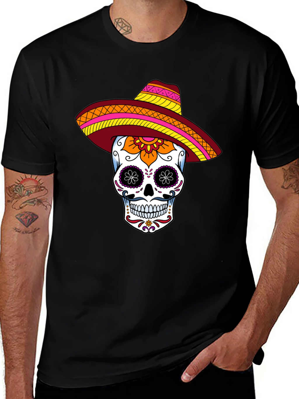 Sugar Skull Sombrero Graphic Tee