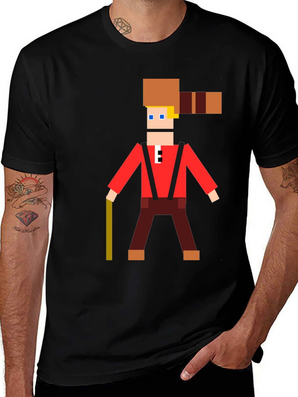Pixel Lumberjack Graphic T-Shirt