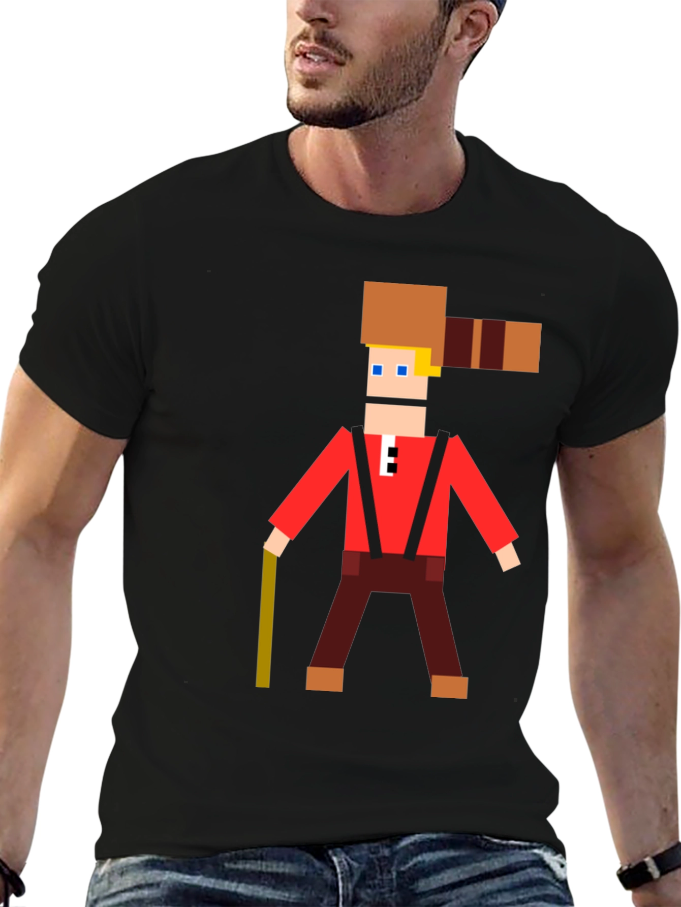 Pixel Lumberjack Graphic T-Shirt