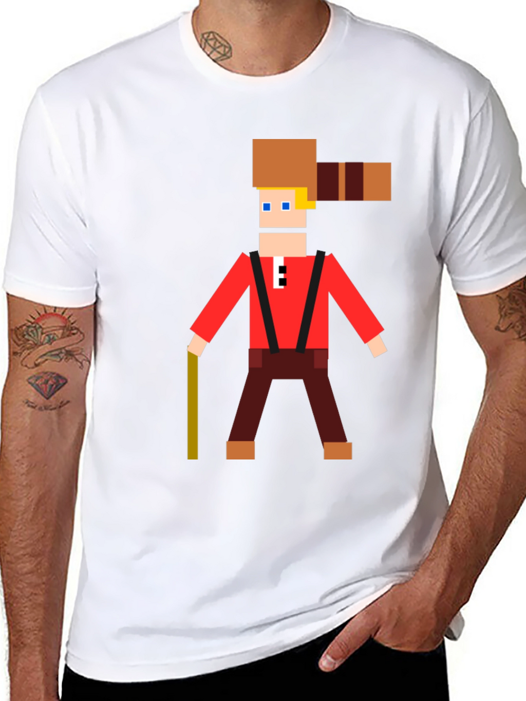 Pixel Lumberjack Graphic T-Shirt