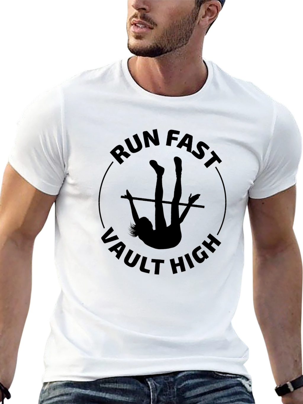 Run Fast Vault High Black T-Shirt