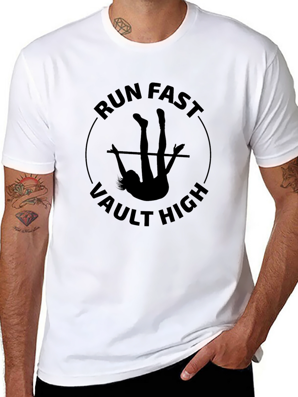 Run Fast Vault High Black T-Shirt