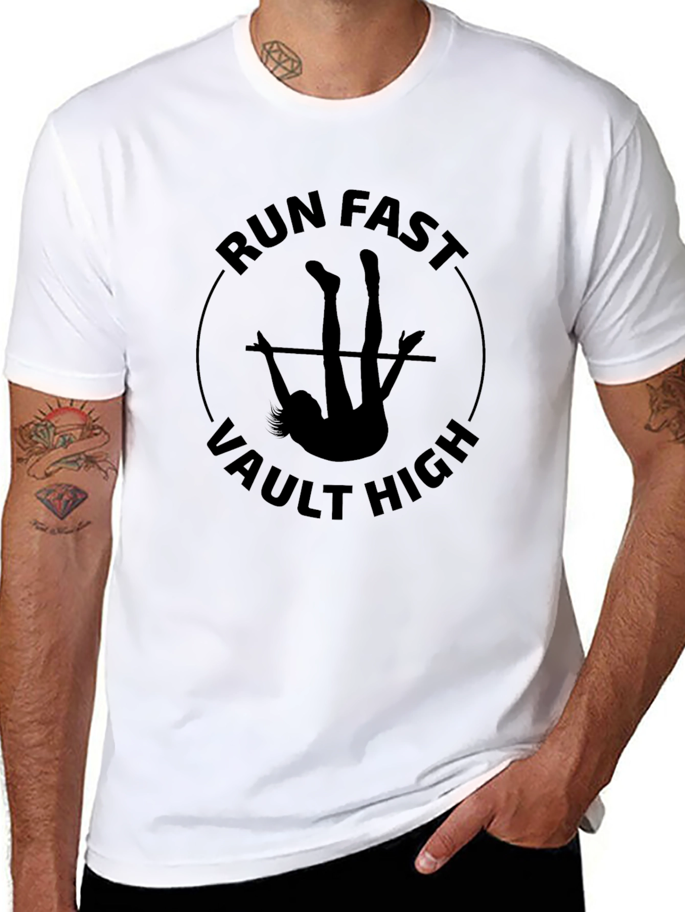 Run Fast Vault High Black T-Shirt