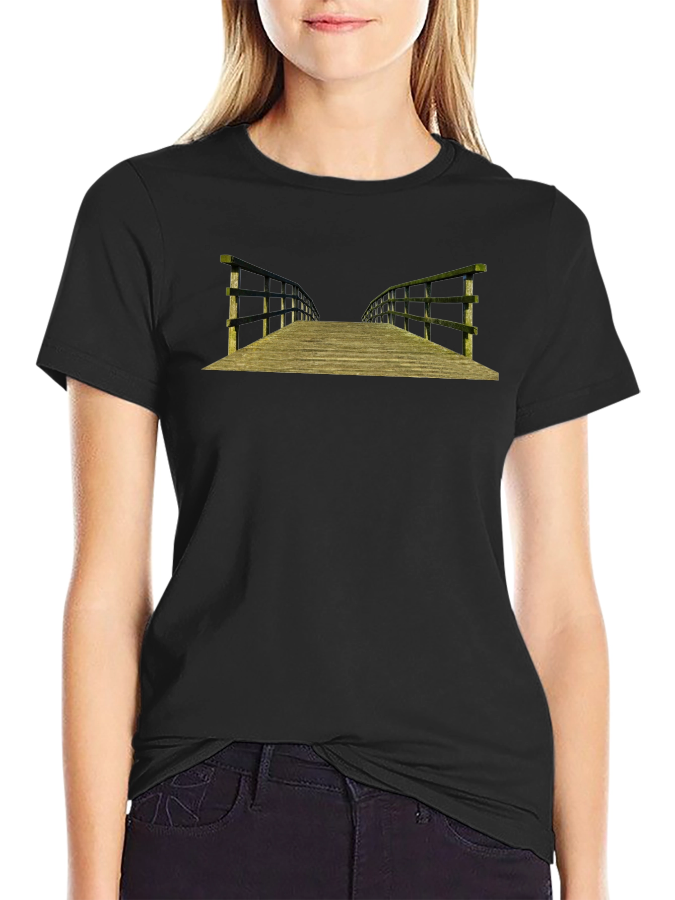 Bridge Graphic T-Shirt - Black Cotton Tee