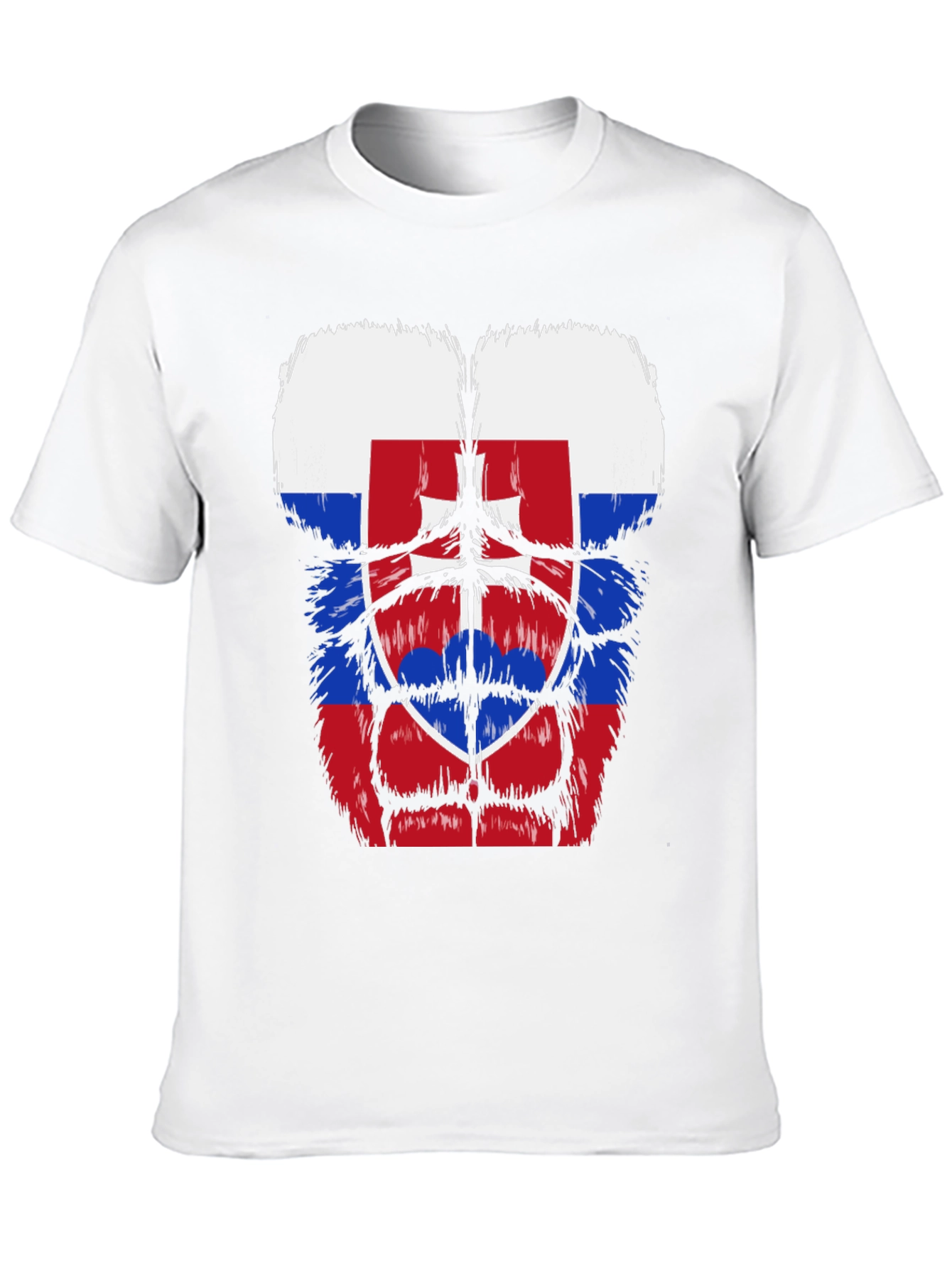 Slovakia Flag Gorilla Body T-Shirt