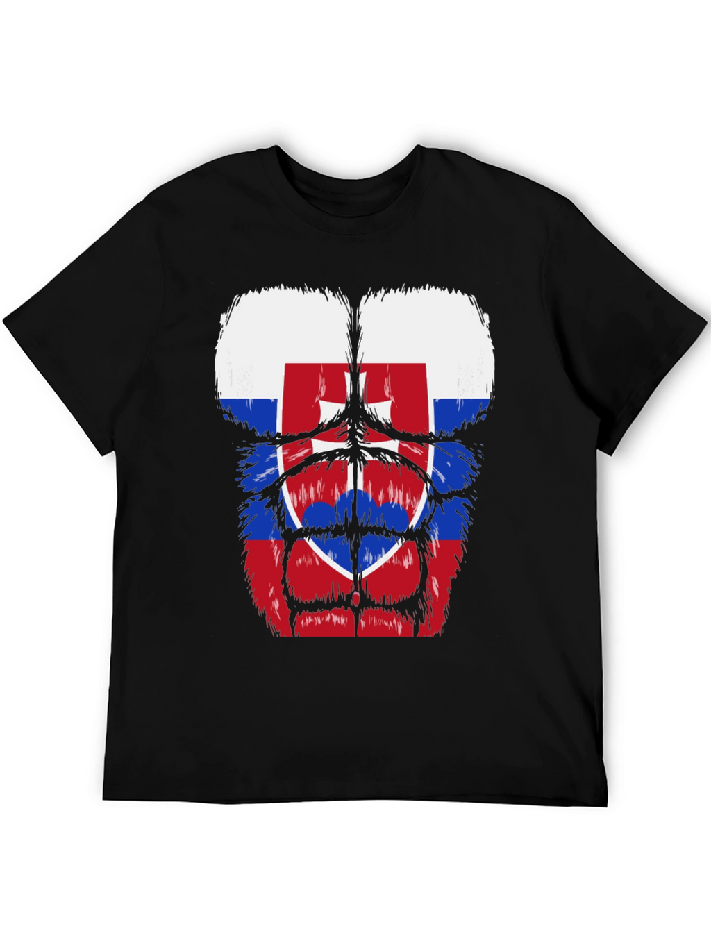 Slovakia Flag Gorilla Body T-Shirt