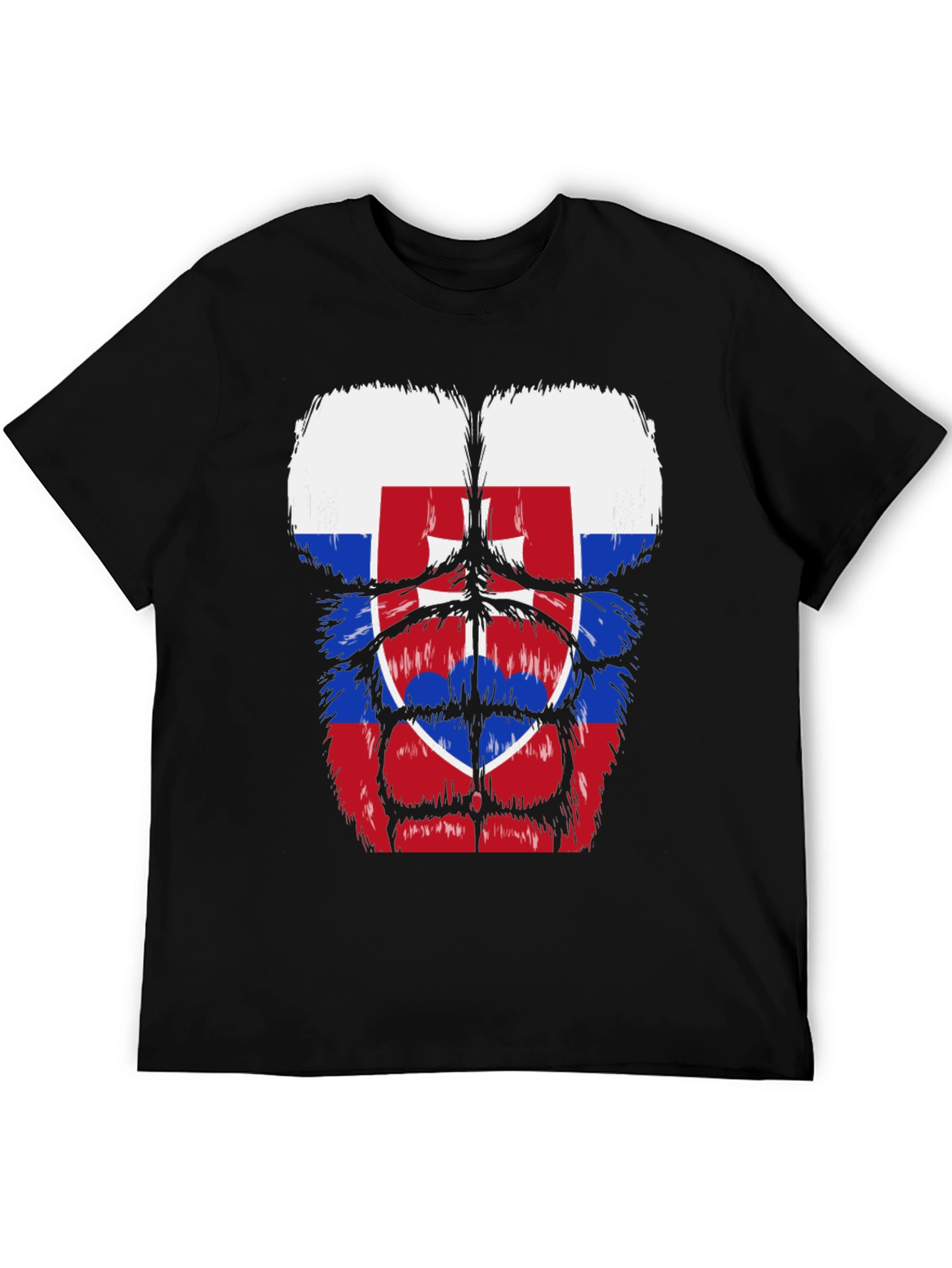 Slovakia Flag Gorilla Body T-Shirt