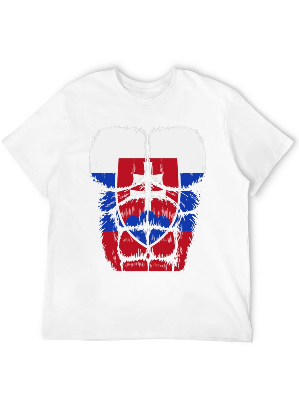 Slovakia Flag Gorilla Body T-Shirt