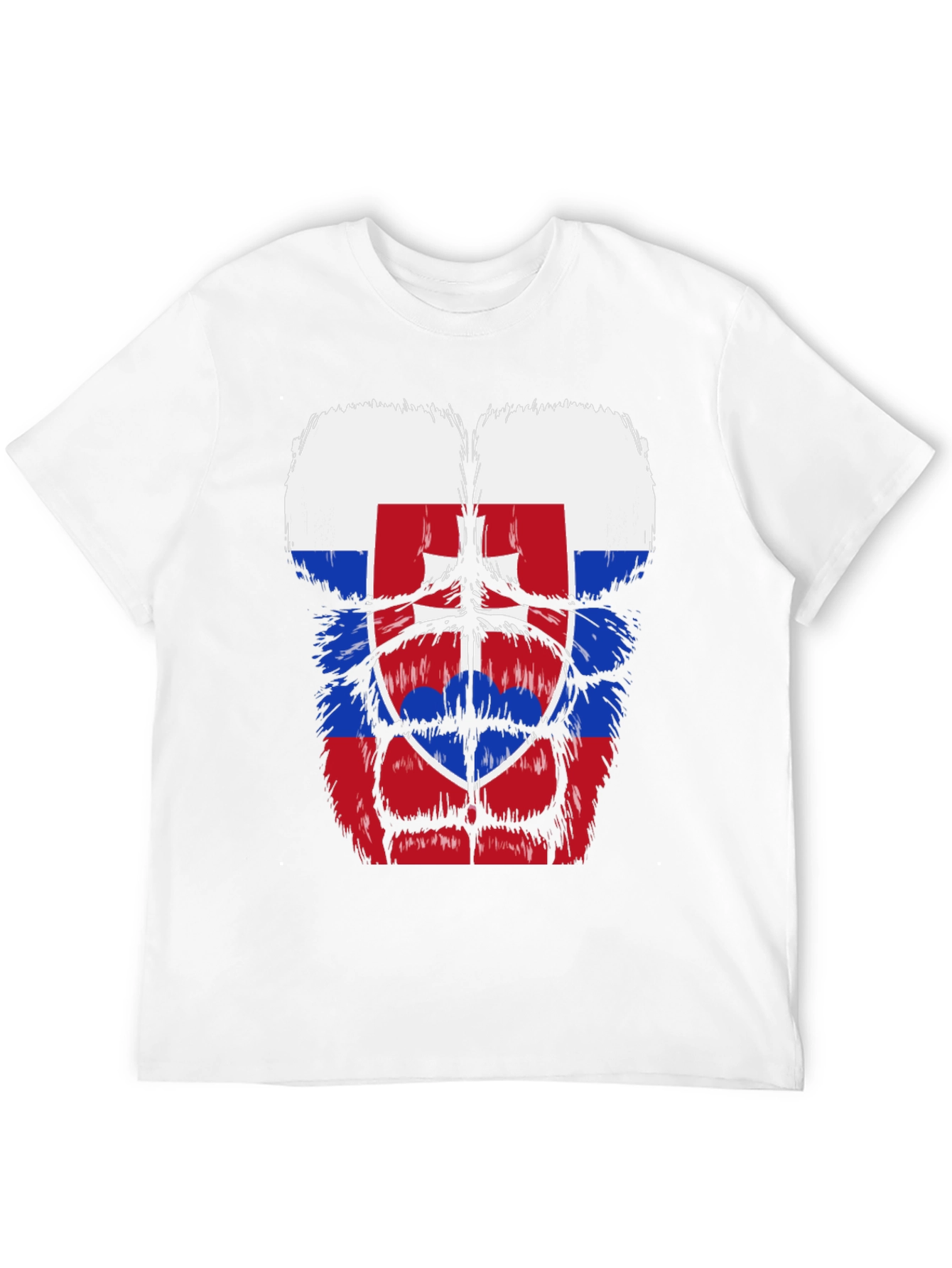 Slovakia Flag Gorilla Body T-Shirt