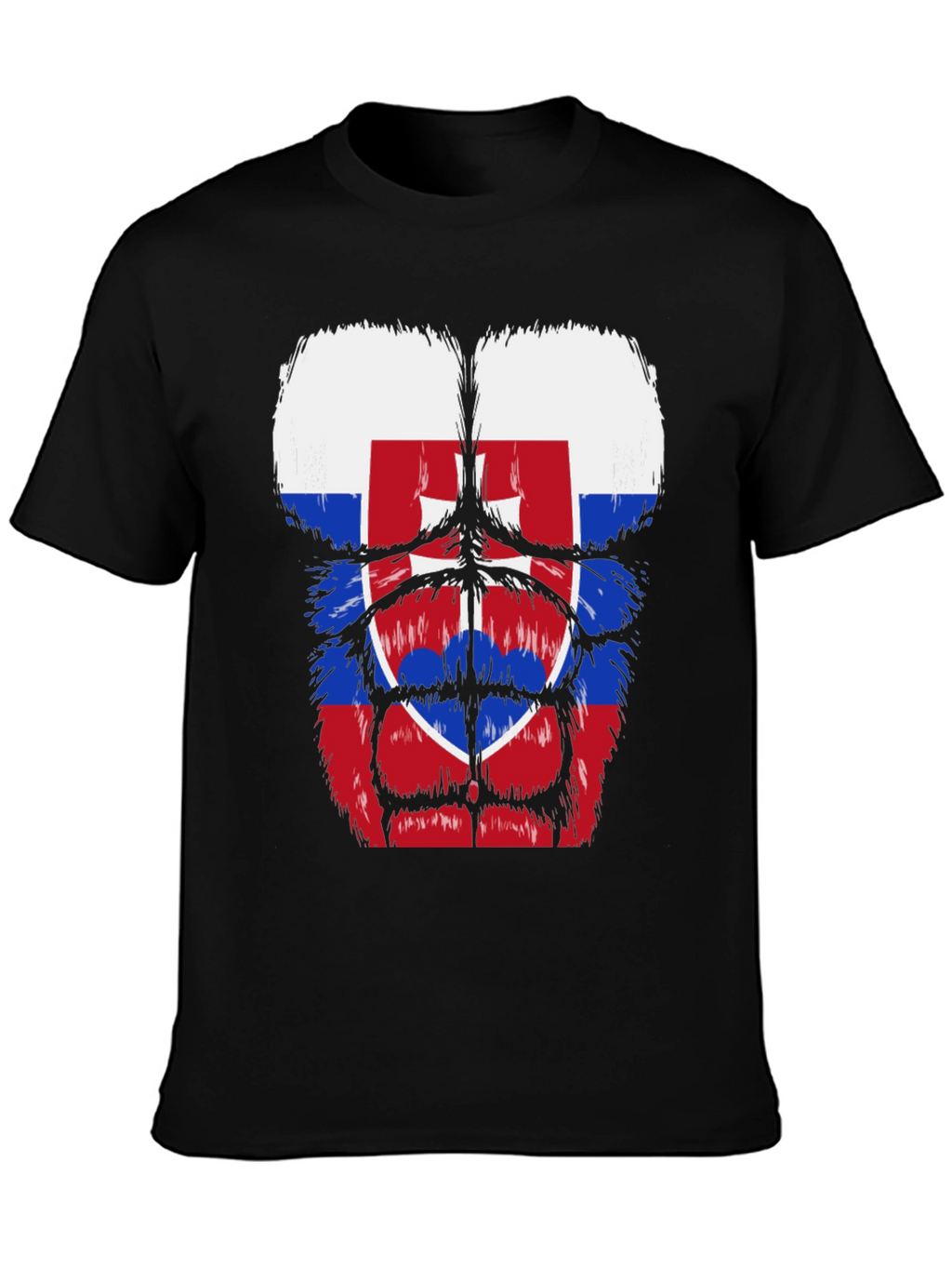 Slovakia Flag Gorilla Body T-Shirt