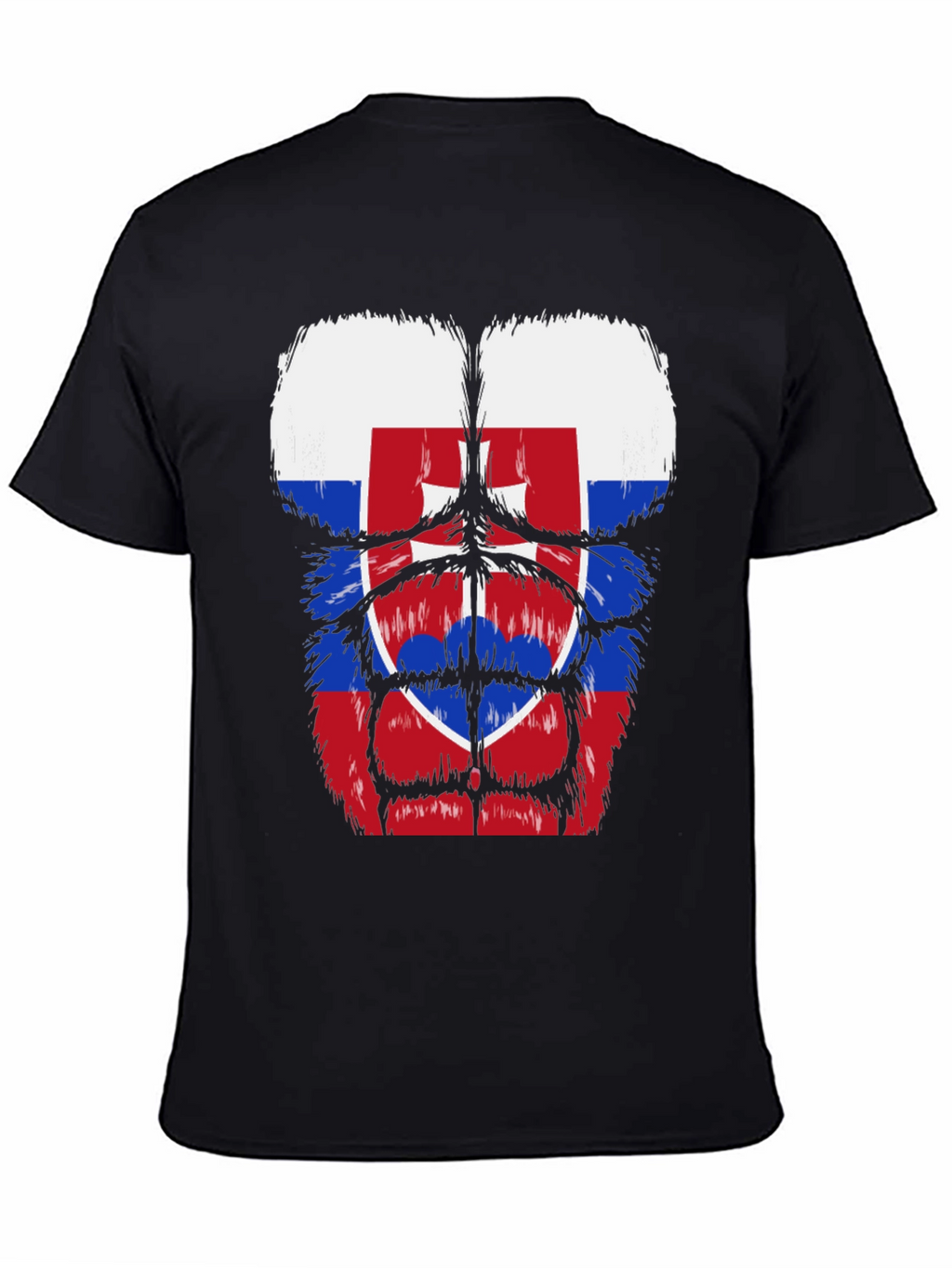 Slovakia Flag Gorilla Body T-Shirt