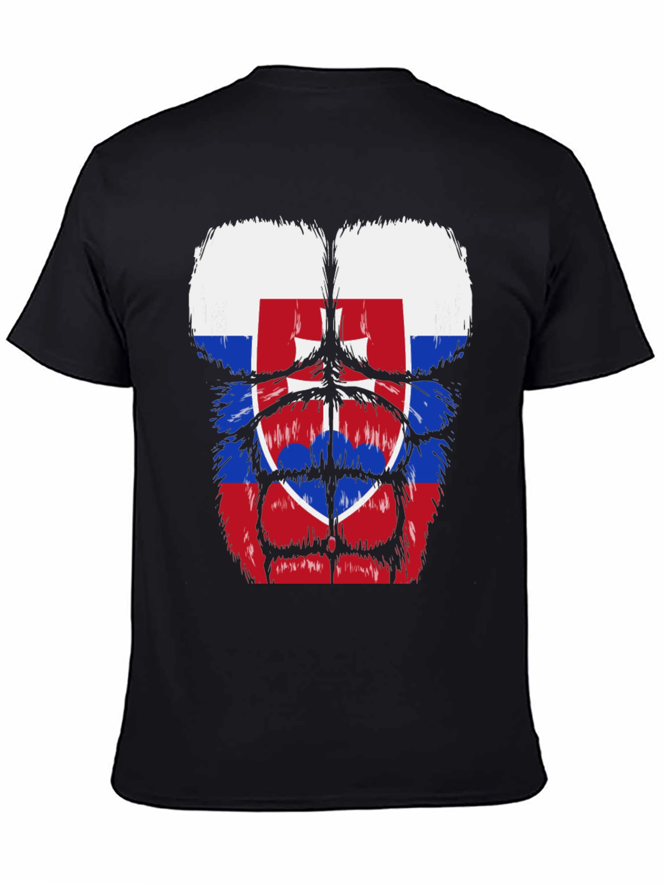 Slovakia Flag Gorilla Body T-Shirt