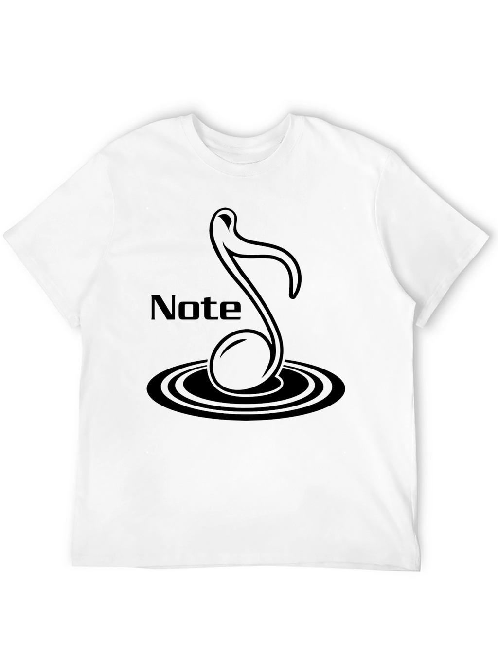 Black Note Graphic Tee - Mens Casual T-Shirt