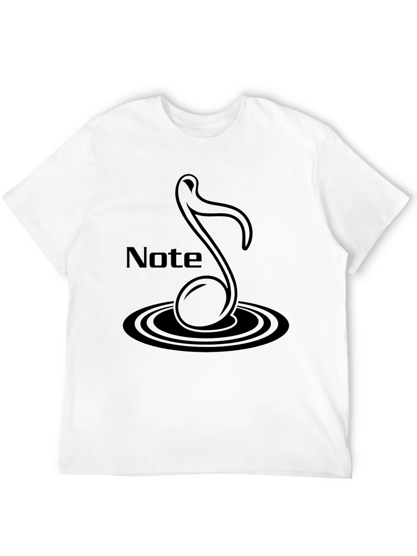 Black Note Graphic Tee - Mens Casual T-Shirt